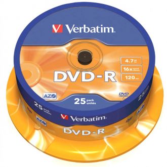 Verbatim DVD-R 16x 4.7GB Cake 25τμχ