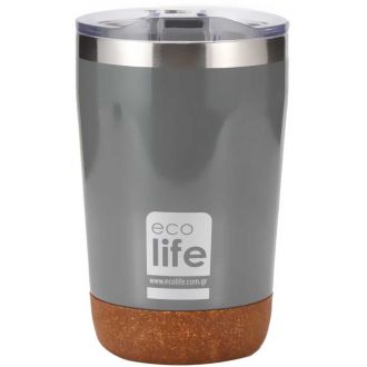 Ecolife coffee thermos cork bottom  370ml Light Grey