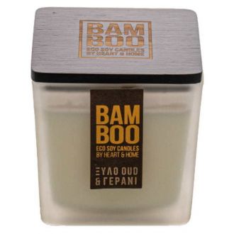 HeartAndHome Κερί bamboo 210γρ Ξύλο oud & γεράνι