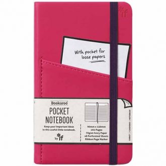 Bookaroo σημειωματάριο Ivory ριγέ Α6 με λάστιχο 192pgs - Hot Pink