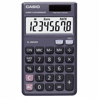 Casio Αριθμομηχανή 8 ψηφίων ηλίου/μπαταρίας 11.8 x 7cm (6-HL-4)