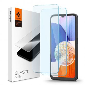 Spigen tempered glass Slim for Galaxy A14 5G Clear 2pack