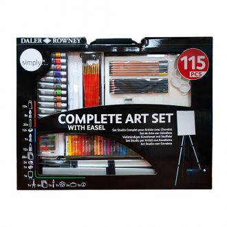 Daler Rowney Simply Complete Art Set with Easel 115pcs.