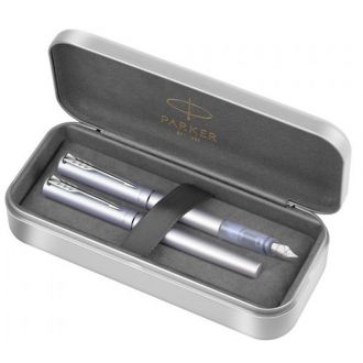 Parker Set Vector XL Silver Blue CT Fountain Pen + RollerBall (1161.1021.24)