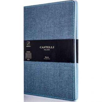 Castelli σημειωματάριο ριγέ 13x21 harris slate blue QC6D9.389